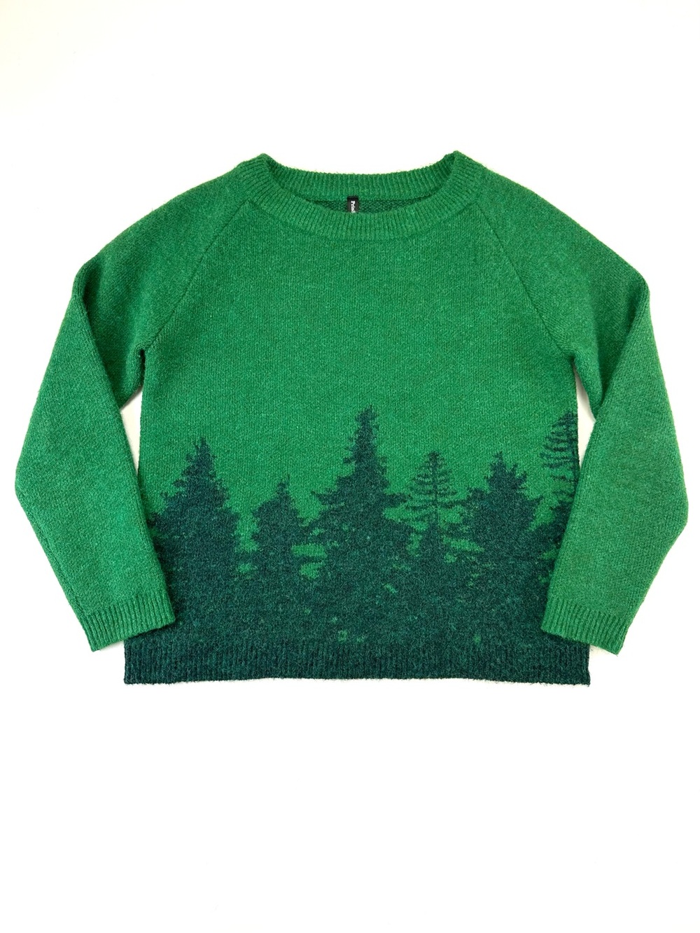 Pinstory Green Forest Sweater Wool Blend Relaxed fit Raglan sleeve Small Casual